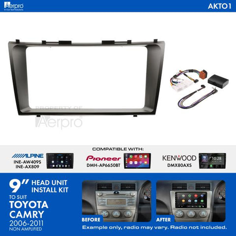 Aerpro AKTO1 9 Inch install Kit To Suit Toyota Camry 2006-2011