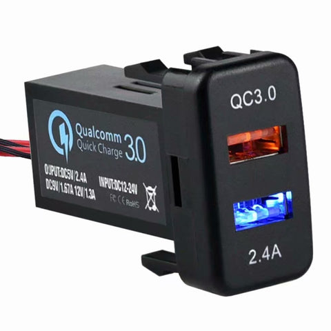 FACTORY FIT QC3.0 DUAL USB FAST CHARGER TO FUIT LARGE TOYOTA