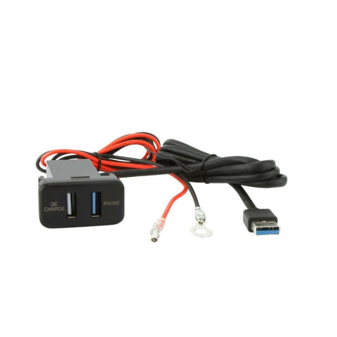 FACTORY FIT USB3.0 + QC3.0 CHARGER TO SUIT TOYOTA 70 SERIES HORIZONTAL MOUNT