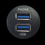 UNIVERSAL ROUND MOUNT DUAL USB 3.0 SOCKET